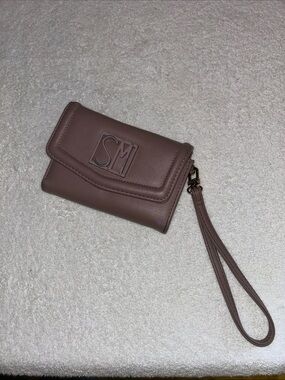 Steve Madden Taupe Faux Leather Wristlet Wallet